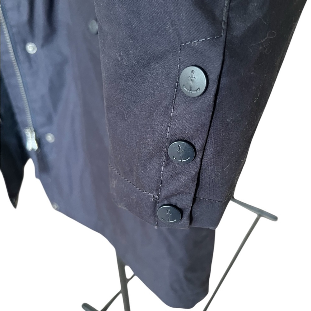 Navy blue Hooded Women's Coat - Picture 13 of 16